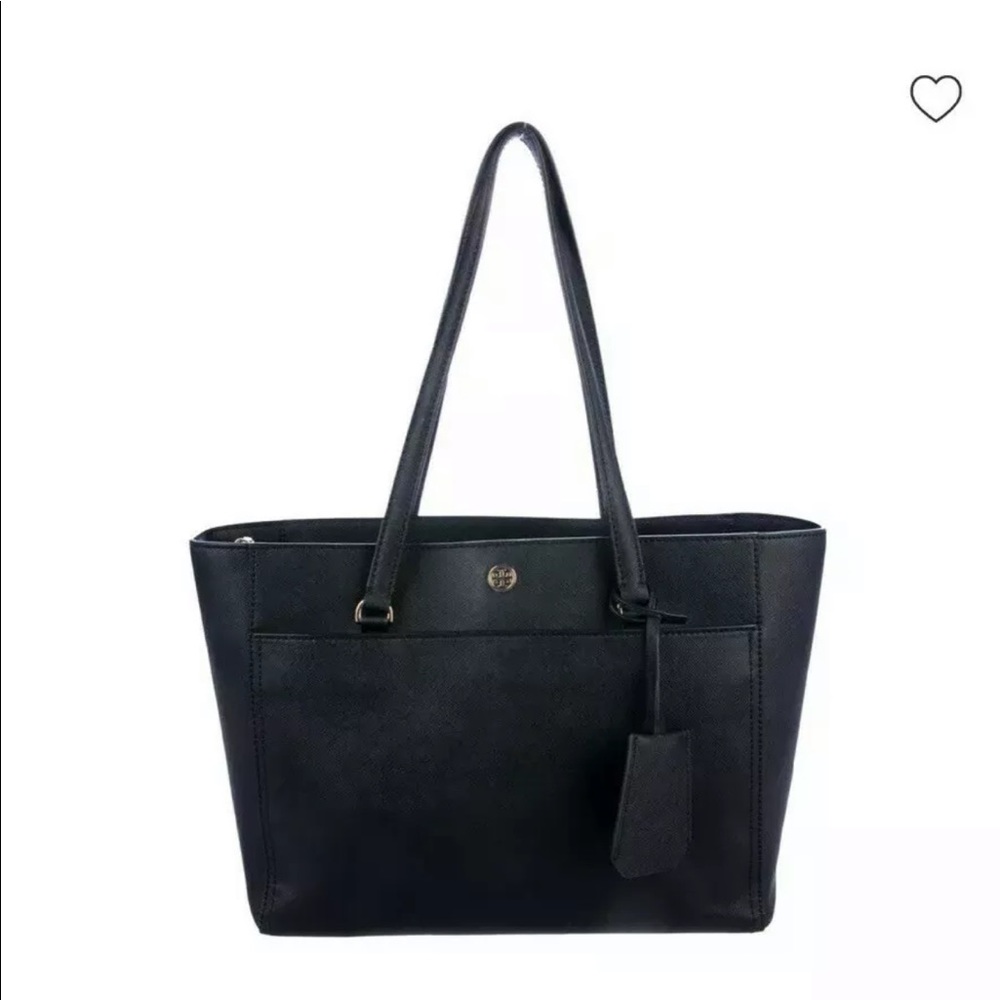 Tory Burch Robinson black tote.